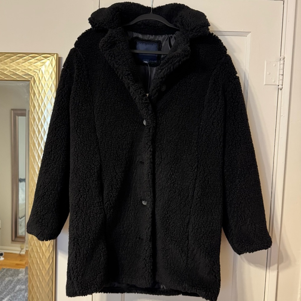 American Eagle Outfitters Black Teddy Jacket